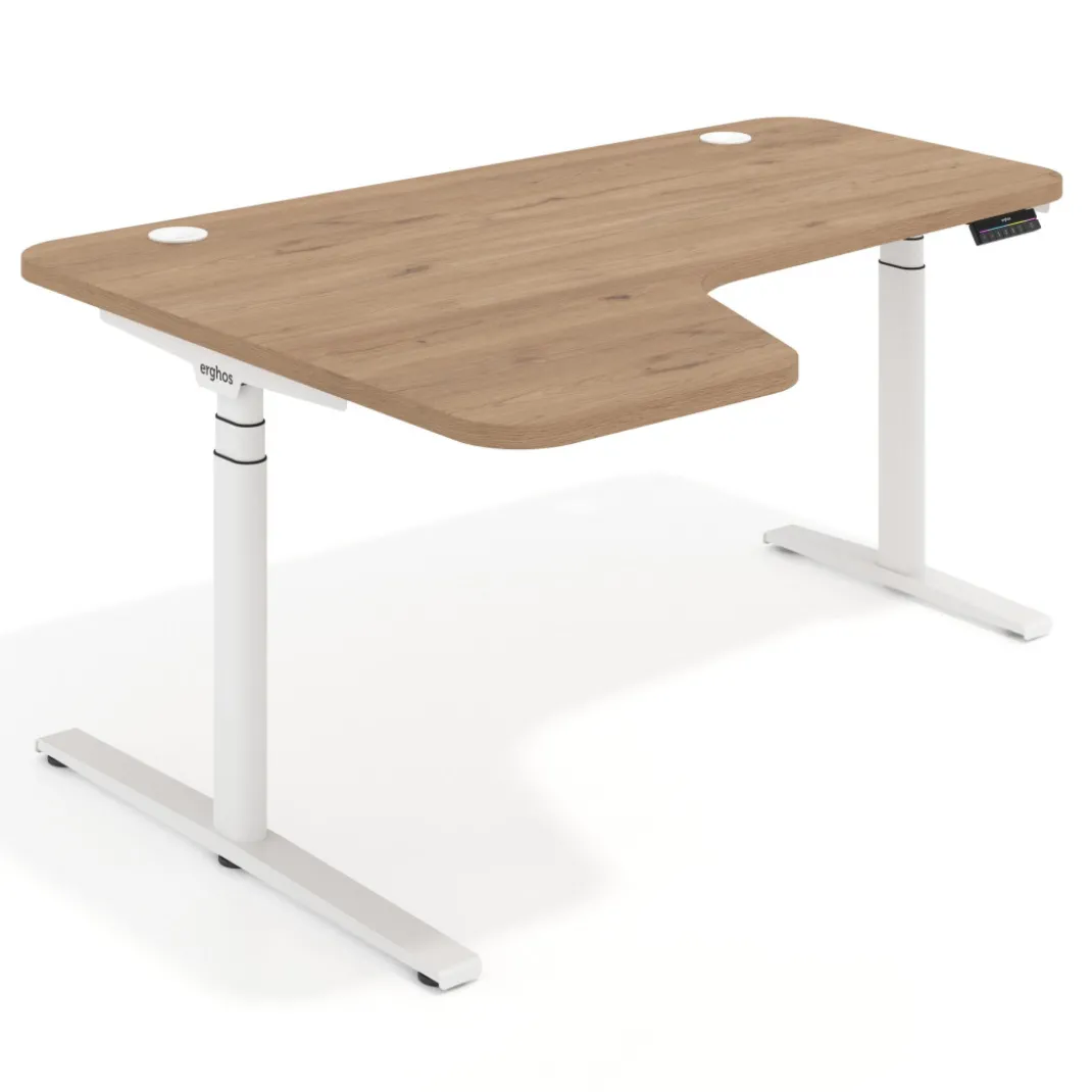 Escritorio Ergonómico Elevable Erghos Axis estructura blanca