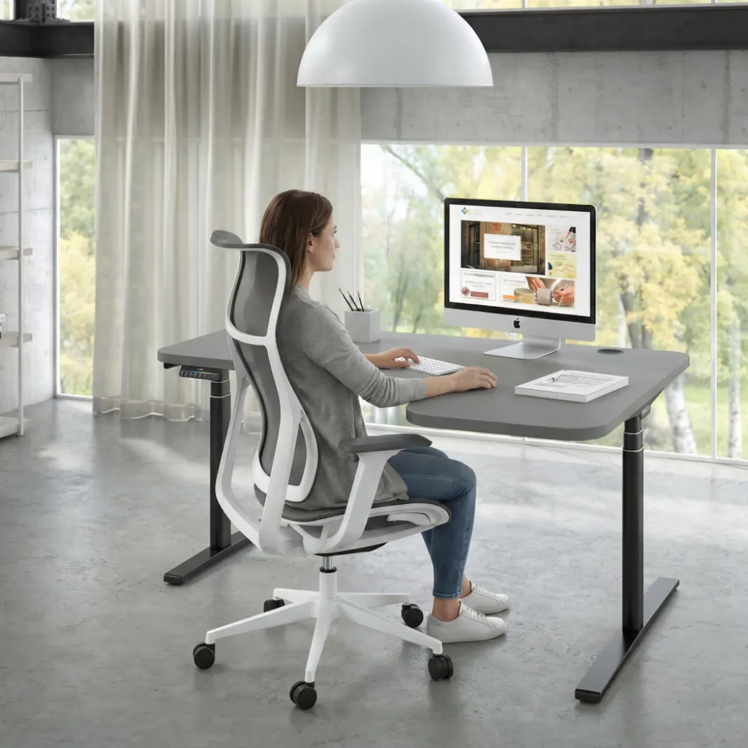 Escritorio Ergonómico Elevable Erghos Axis estructura negra