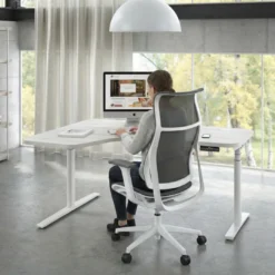 Escritorio Ergonómico Elevable Erghos Axis estructura blanca