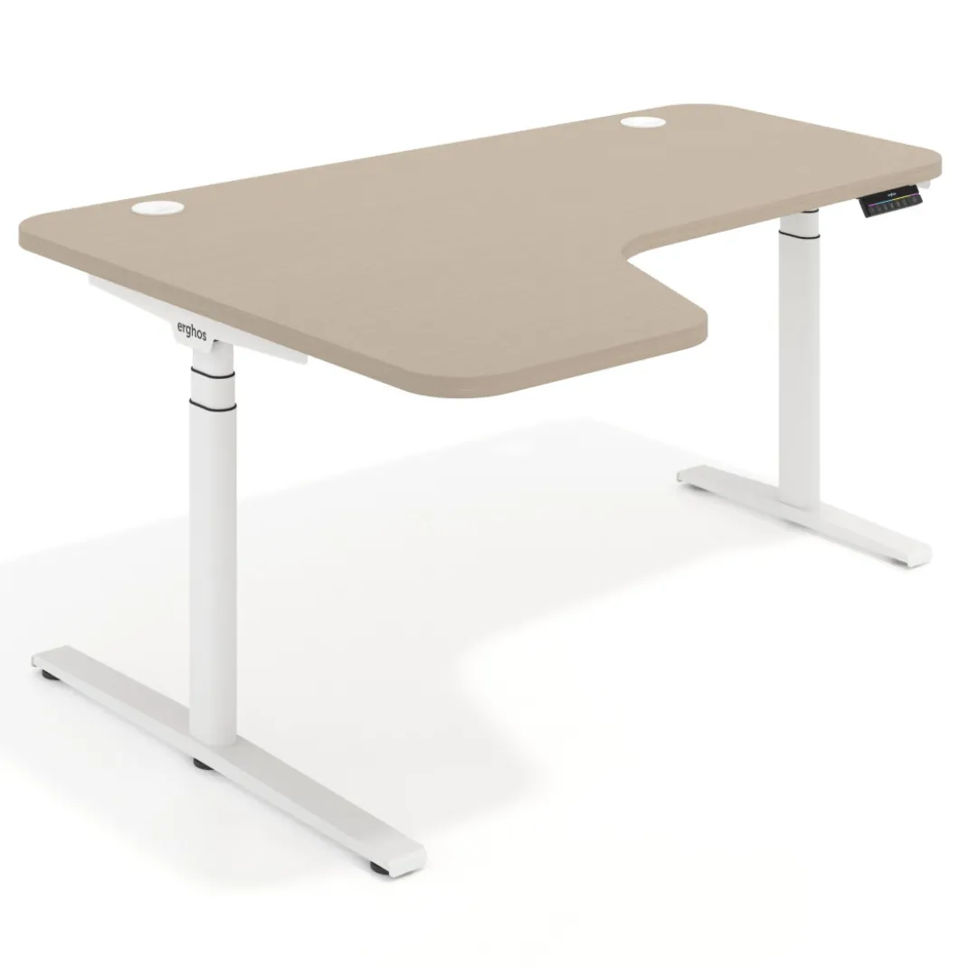 Escritorio Ergonómico Elevable Erghos Axis estructura blanca