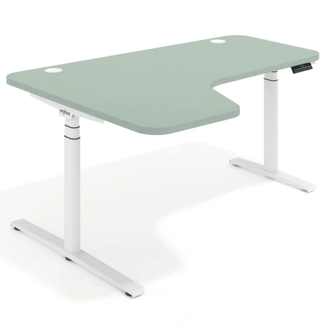Escritorio Ergonómico Elevable Erghos Axis estructura blanca