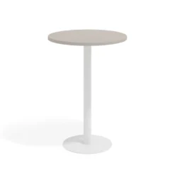 Mesa alta oficina Redonda Atrium, estructura blanca