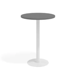 Mesa alta oficina Redonda Atrium, estructura blanca