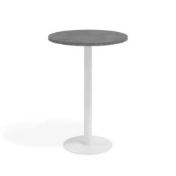 Mesa alta oficina Redonda Atrium, estructura blanca