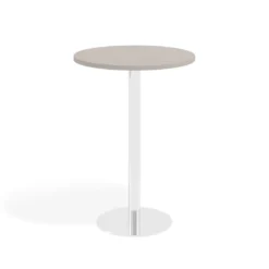 Mesa alta oficina Redonda Atrium, estructura cromada