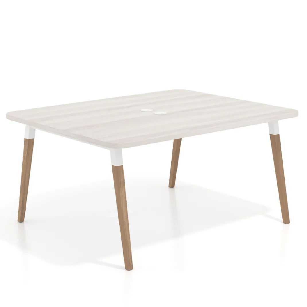 Mesa coworking de reuniones Arki fondo 126 cm, sobre curvo