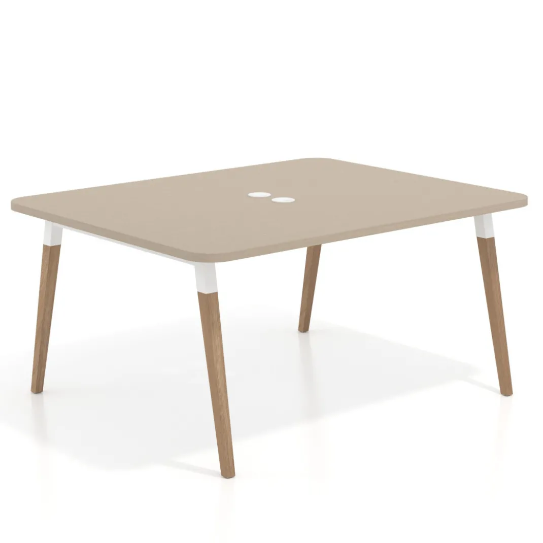 Mesa coworking de reuniones Arki fondo 126 cm, sobre curvo