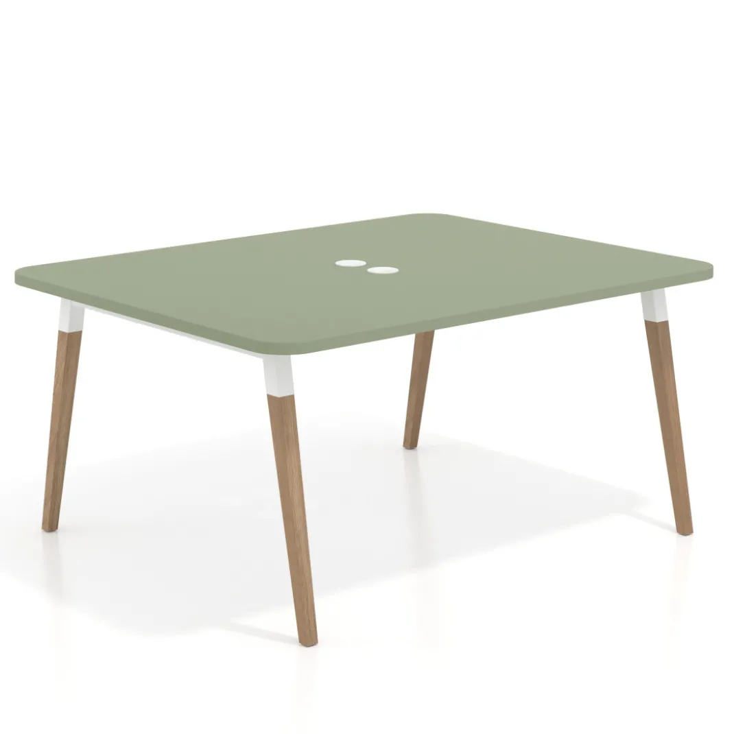 Mesa coworking de reuniones Arki fondo 126 cm, sobre curvo