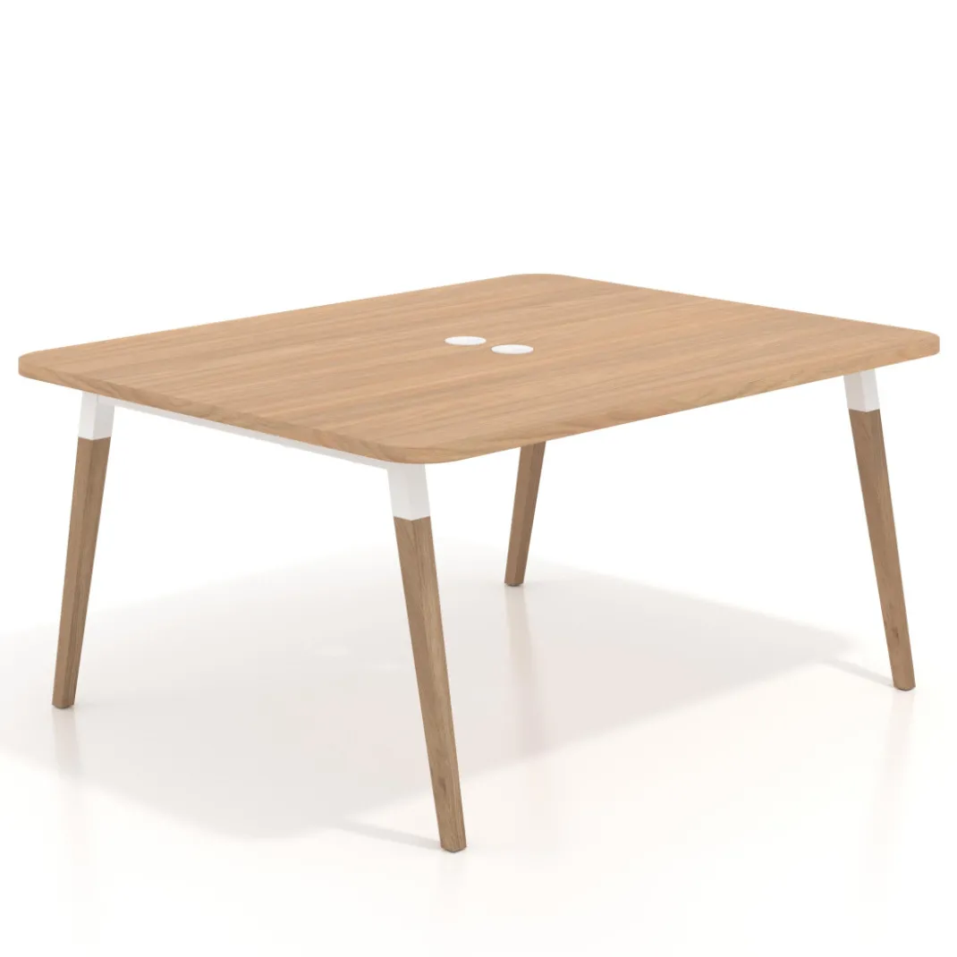 Mesa coworking de reuniones Arki fondo 126 cm, sobre curvo