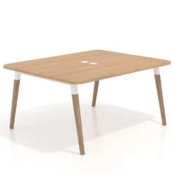 Mesa coworking de reuniones Arki fondo 126 cm, sobre curvo