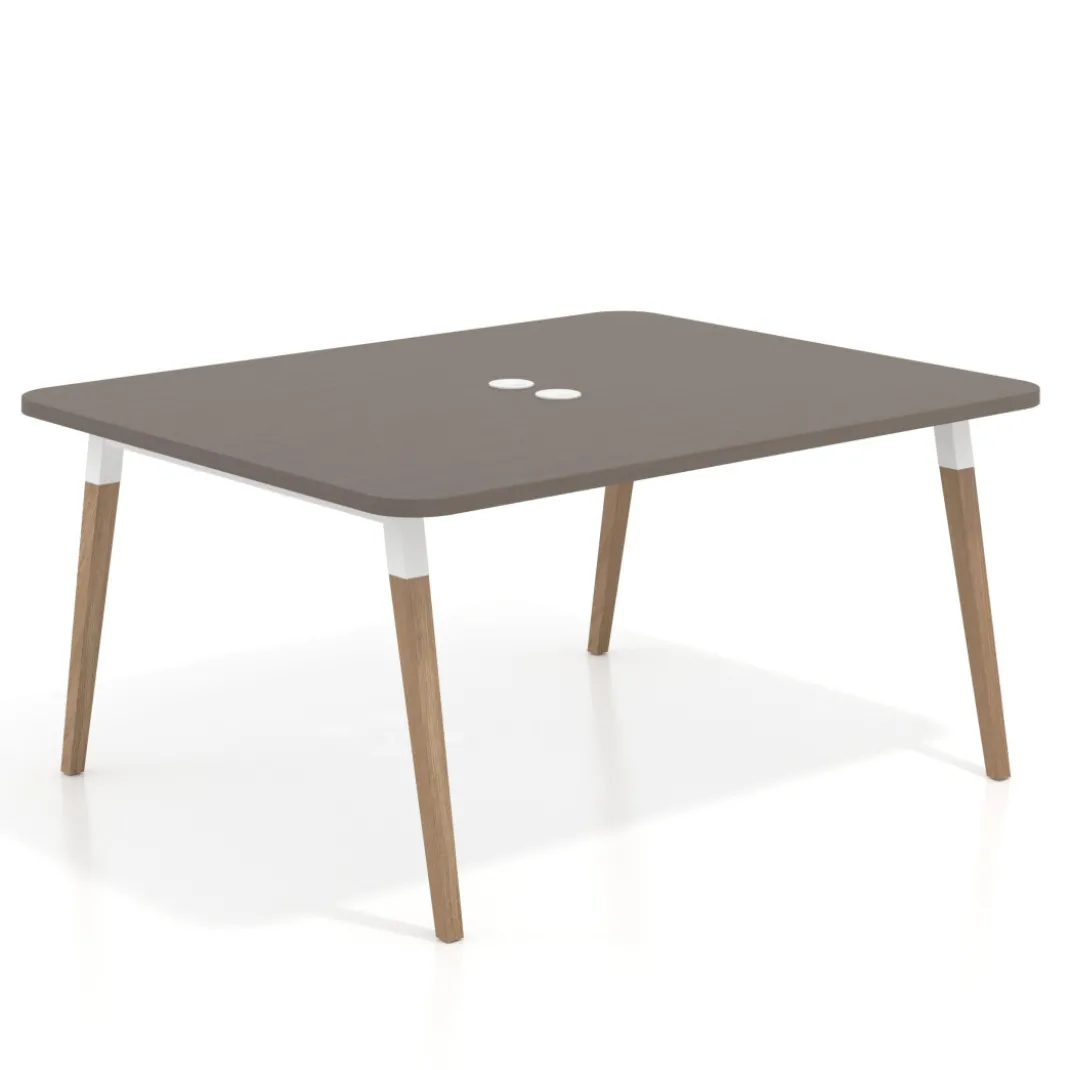 Mesa coworking de reuniones Arki fondo 126 cm, sobre curvo