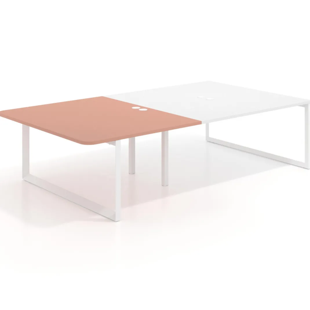 Mesa de cabecera Delta para bench 166 estructura blanca