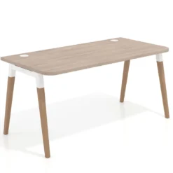 Mesa de despacho Arki con bordes redondeados, ergonómica, fondo 80cm