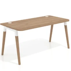 Mesa de despacho Arki con bordes redondeados, ergonómica, fondo 80cm