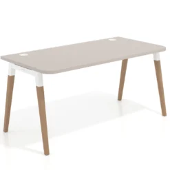 Mesa de despacho Arki con bordes redondeados, ergonómica, fondo 80cm
