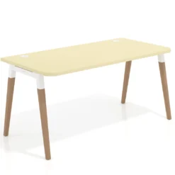 Mesa de despacho Arki con bordes redondeados, ergonómica, fondo 80cm