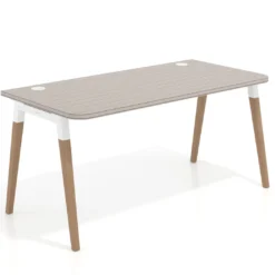 Mesa de despacho Arki con bordes redondeados, ergonómica, fondo 80cm