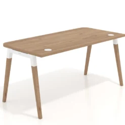 Mesa de despacho Arki con bordes redondeados, ergonómica, fondo 80cm