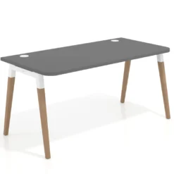 Mesa de despacho Arki con bordes redondeados, ergonómica, fondo 80cm