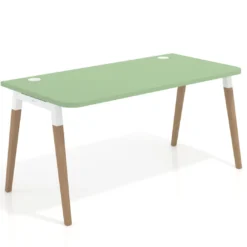 Mesa de despacho Arki con bordes redondeados, ergonómica, fondo 80cm
