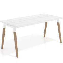 Mesa de despacho Arki, patas de madera maciza, fondo 80cm