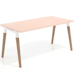 Mesa de despacho Arki, patas de madera maciza, fondo 80cm