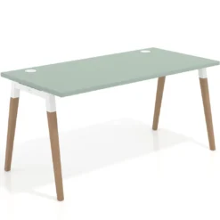 Mesa de despacho Arki, patas de madera maciza, fondo 80cm