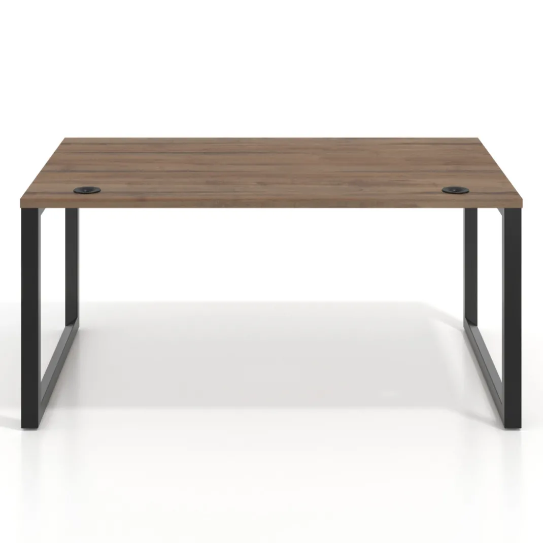 Mesa de despacho ejecutiva Delta fondo 100cm, estructura negra