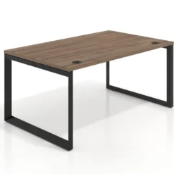Mesa de despacho ejecutiva Delta fondo 100cm, estructura negra
