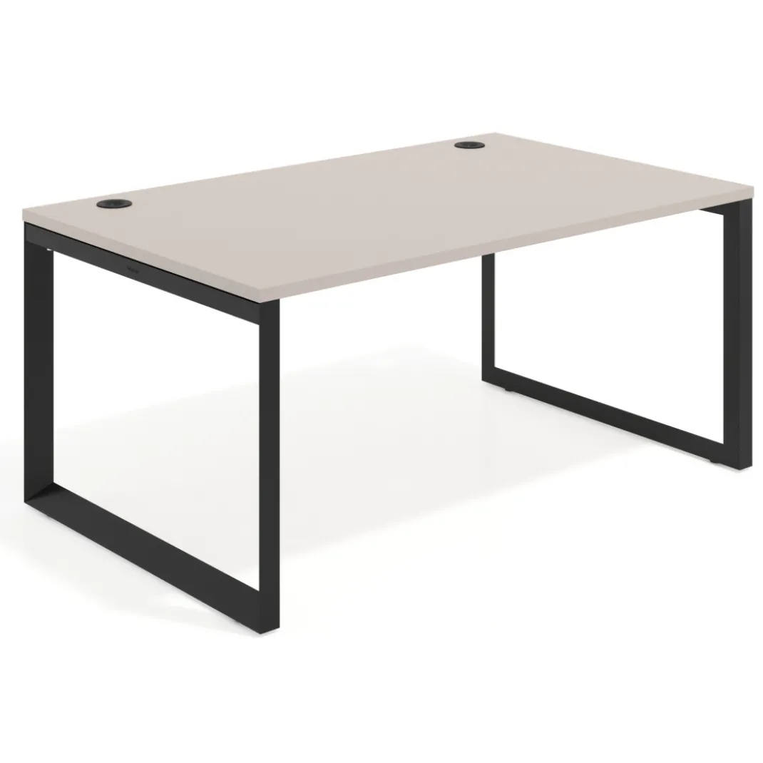 Mesa de despacho ejecutiva Delta fondo 100cm, estructura negra
