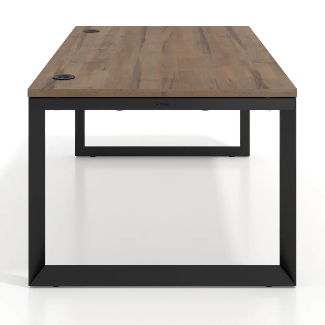 Mesa de despacho ejecutiva Delta fondo 100cm, estructura negra