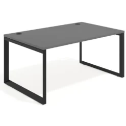 Mesa de despacho ejecutiva Delta fondo 100cm, estructura negra