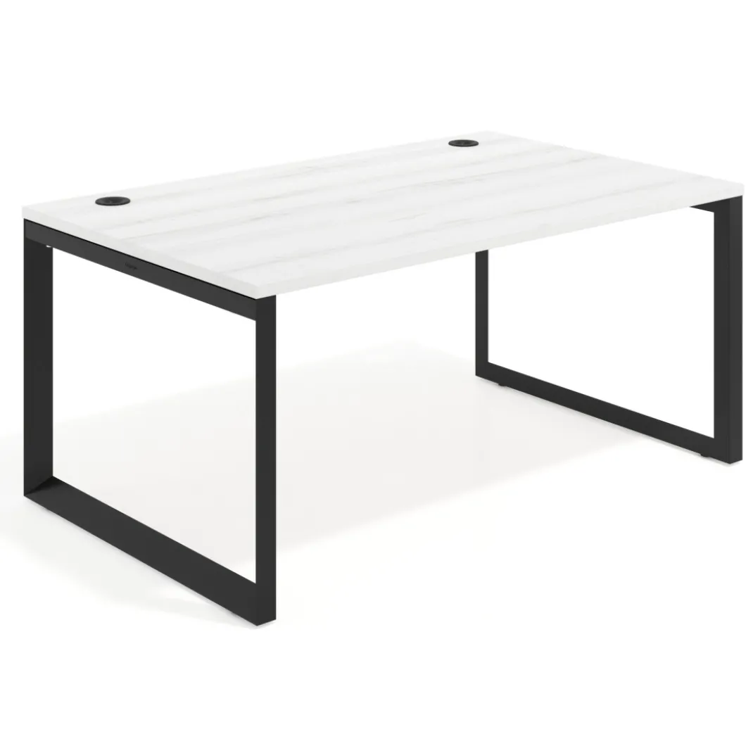 Mesa de despacho ejecutiva Delta fondo 100cm, estructura negra