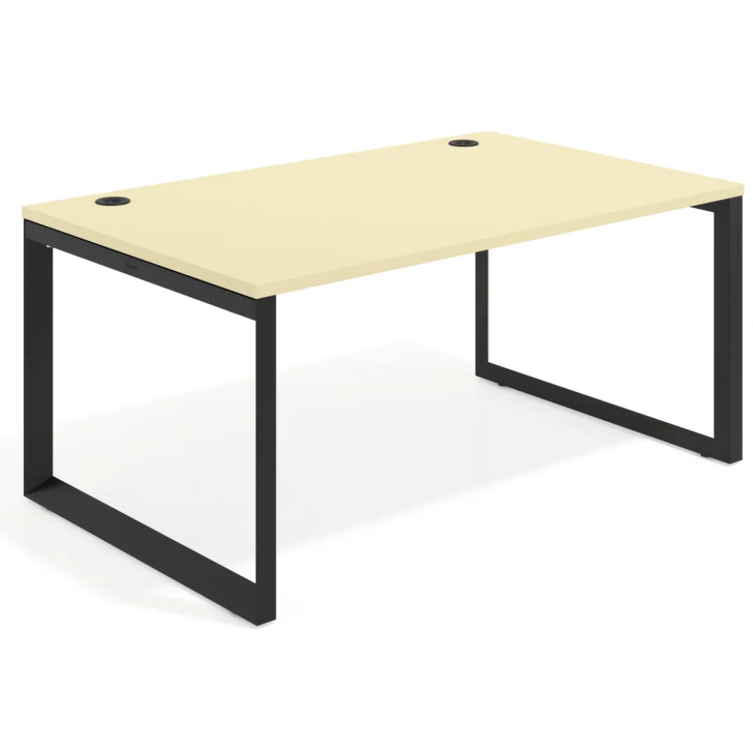 Mesa de despacho ejecutiva Delta fondo 100cm, estructura negra