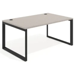 Mesa de despacho ejecutiva Delta fondo 100cm, estructura negra