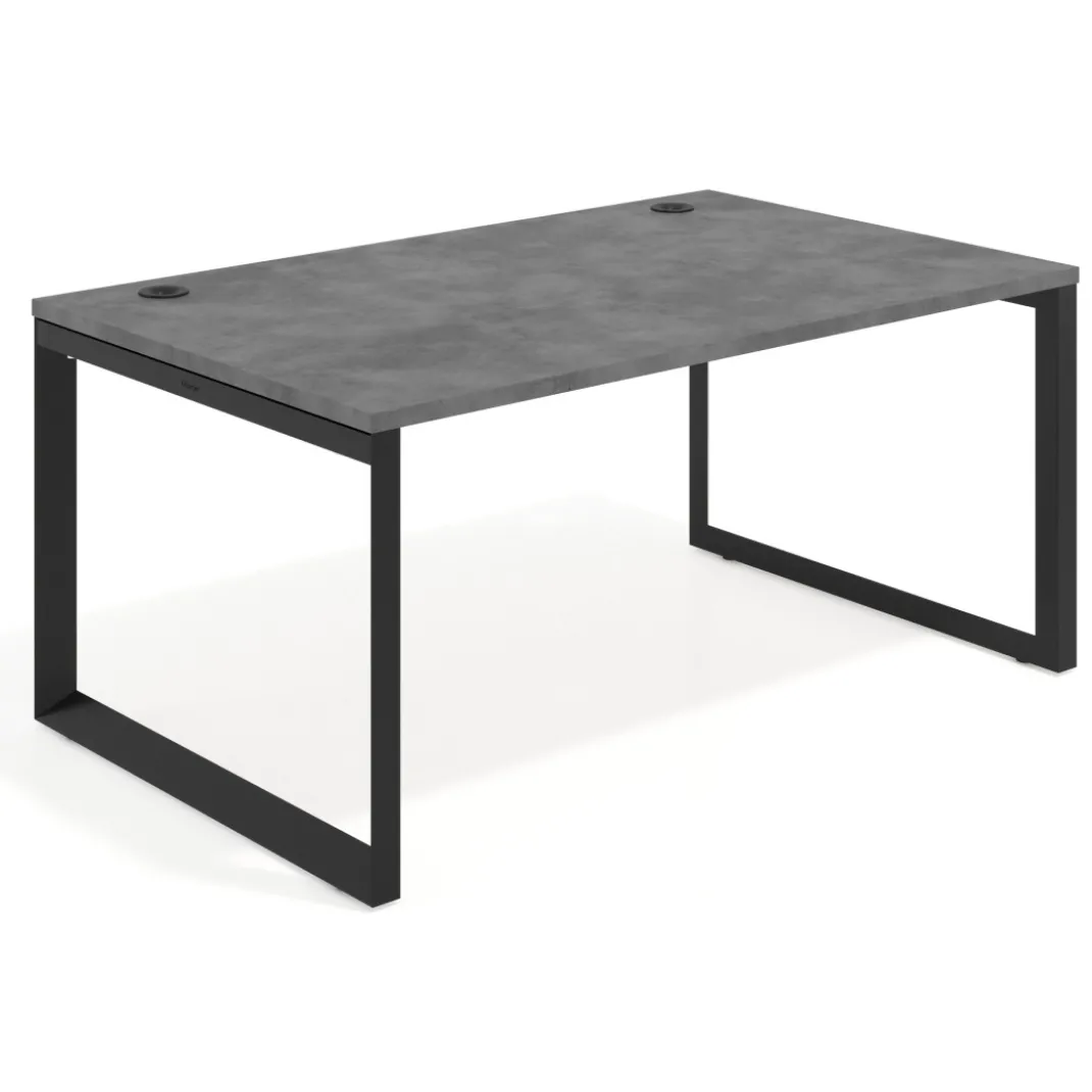 Mesa de despacho ejecutiva Delta fondo 100cm, estructura negra