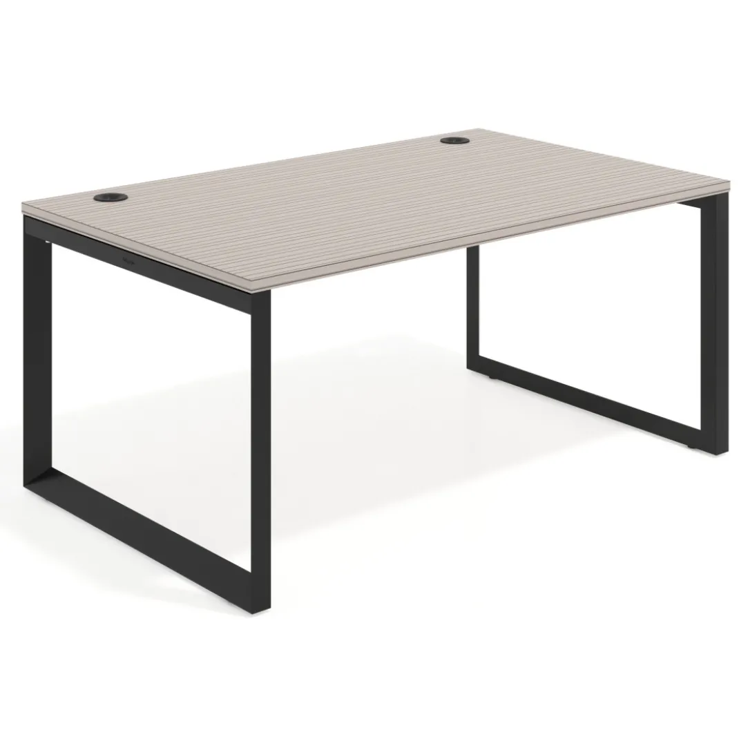 Mesa de despacho ejecutiva Delta fondo 100cm, estructura negra