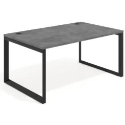 Mesa de despacho ejecutiva Delta fondo 100cm, estructura negra
