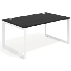 Mesa de despacho ejecutiva Delta fondo 100cm, estructura blanca