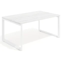 Mesa de despacho ejecutiva Delta fondo 100cm, estructura blanca