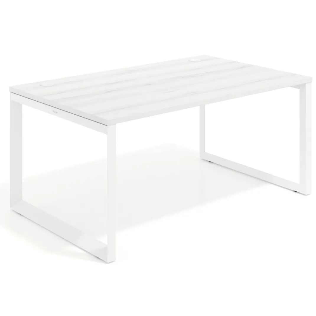 Mesa de despacho ejecutiva Delta fondo 100cm, estructura blanca