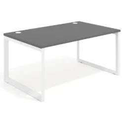 Mesa de despacho ejecutiva Delta fondo 100cm, estructura blanca