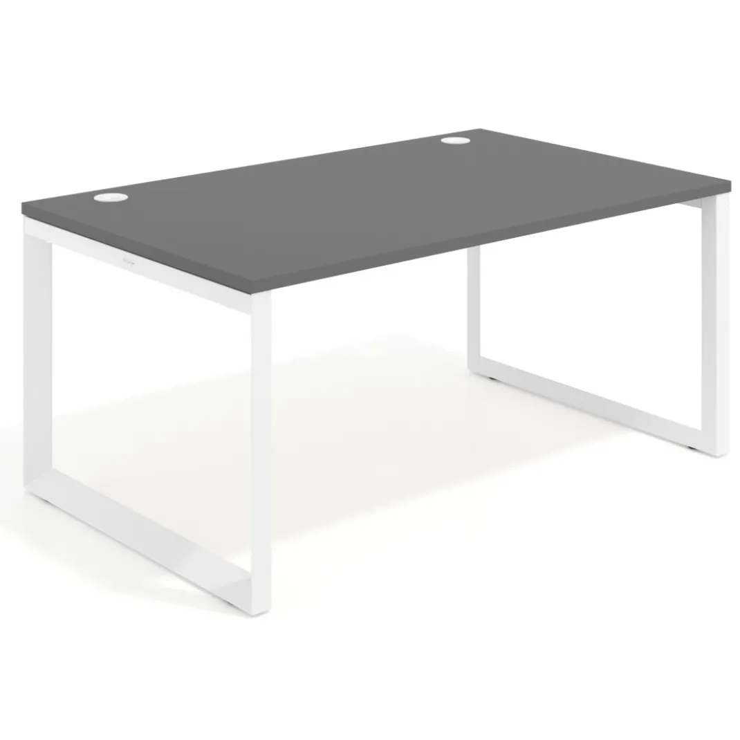 Mesa de despacho ejecutiva Delta fondo 100cm, estructura blanca