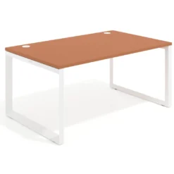 Mesa de despacho ejecutiva Delta fondo 100cm, estructura blanca