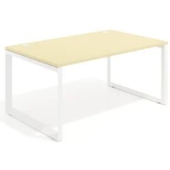Mesa de despacho ejecutiva Delta fondo 100cm, estructura blanca