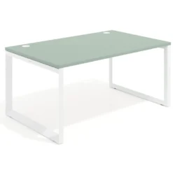 Mesa de despacho ejecutiva Delta fondo 100cm, estructura blanca