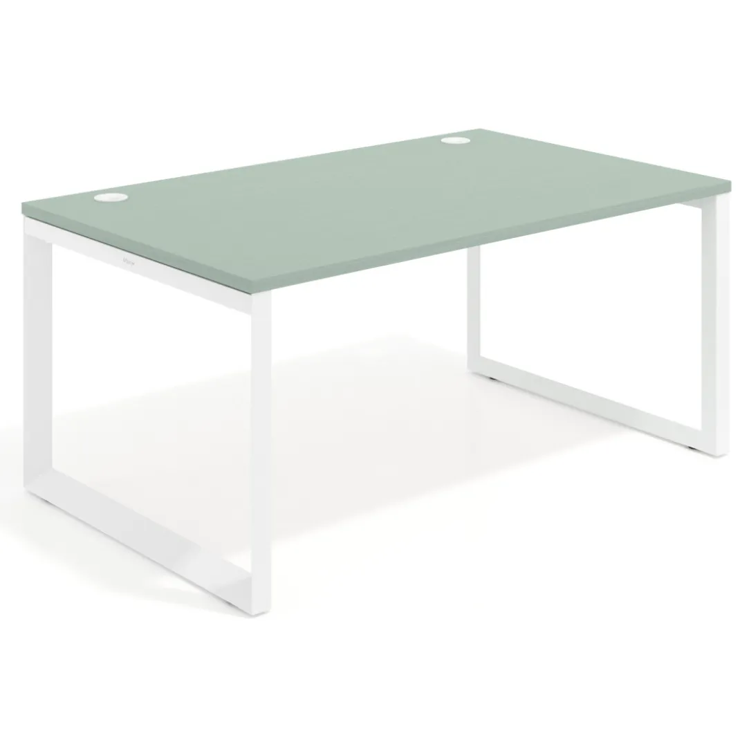 Mesa de despacho ejecutiva Delta fondo 100cm, estructura blanca