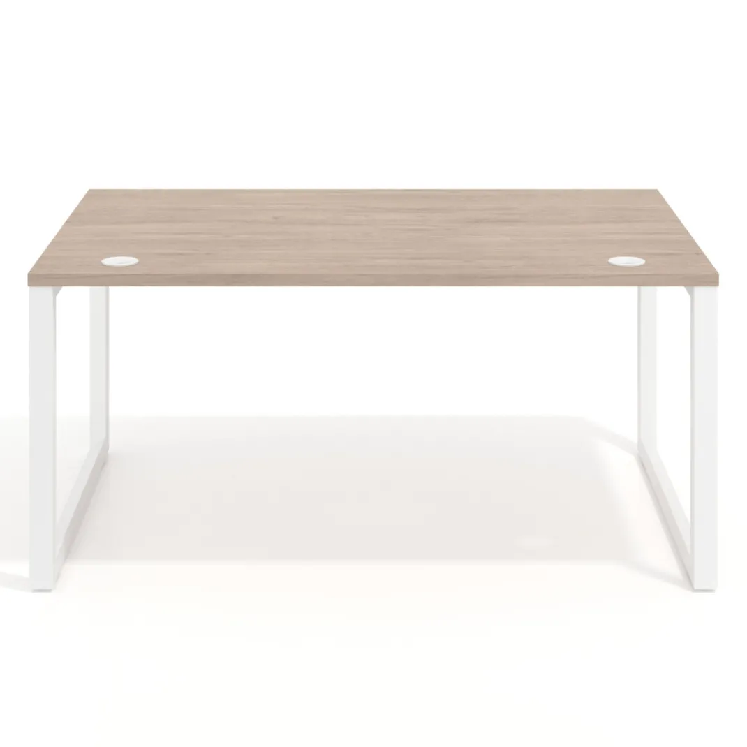 Mesa de despacho ejecutiva Delta fondo 100cm, estructura blanca