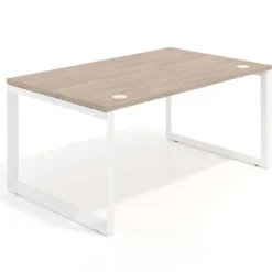 Mesa de despacho ejecutiva Delta fondo 100cm, estructura blanca