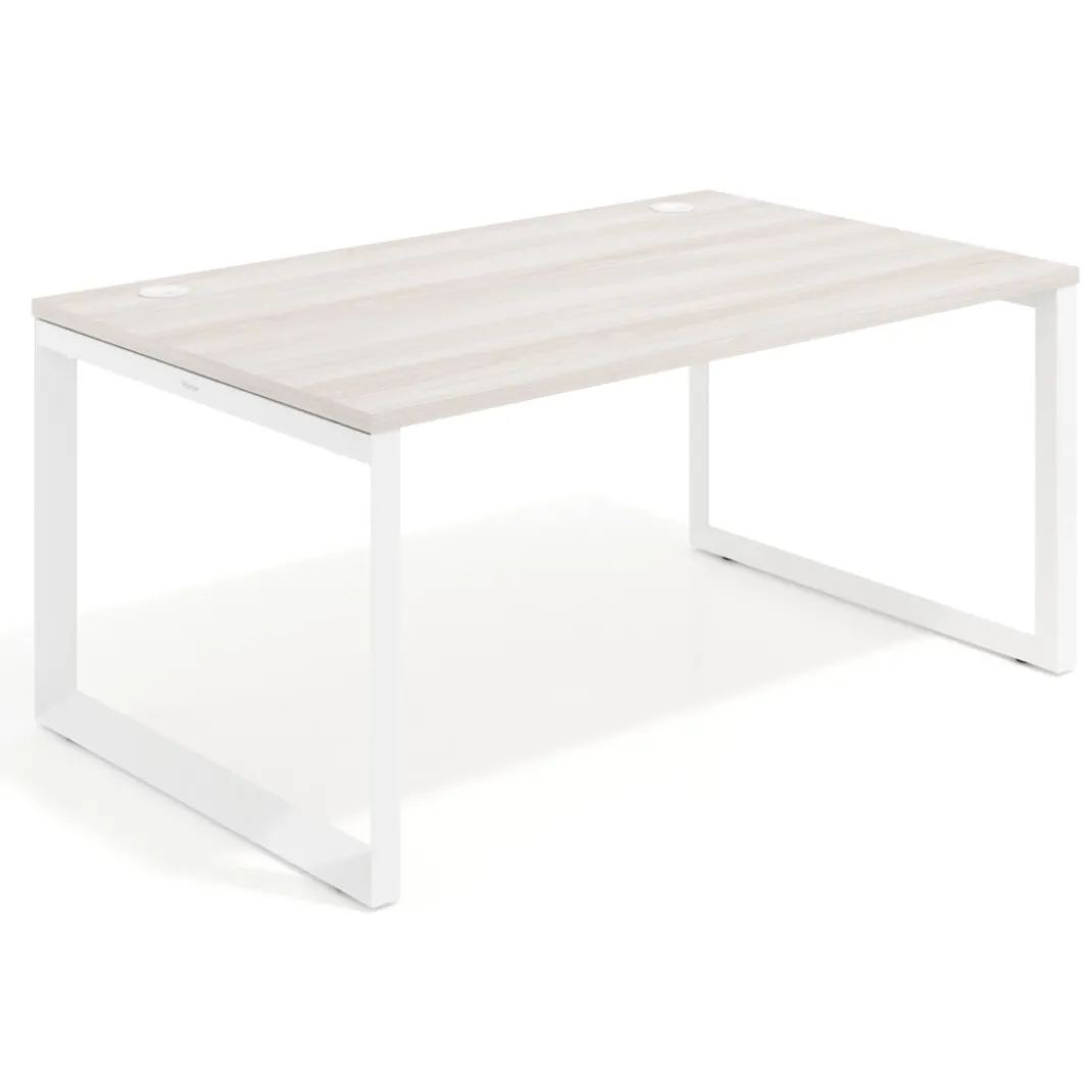 Mesa de despacho ejecutiva Delta fondo 100cm, estructura blanca